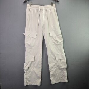Manfinity Cargo Pants Mens M Beige Elastic Waist Multi Pocket Utility Streetwear